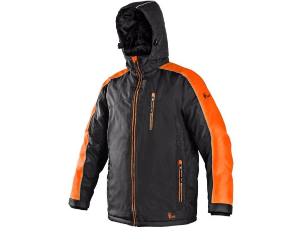Bunda CXS BRIGHTON, zimní, pánská, černo-oranžová, vel. 3XL