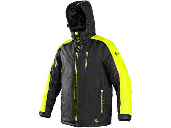 Bunda CXS BRIGHTON, zimní, pánská, černo-žlutá, vel. 3XL