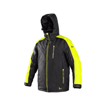 Bunda CXS BRIGHTON, zimní, pánská, černo-žlutá, vel. 4XL