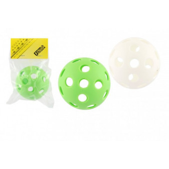 Plastikowa piłka do unihokeja, średnica 7cm, 2 kolory w woreczku