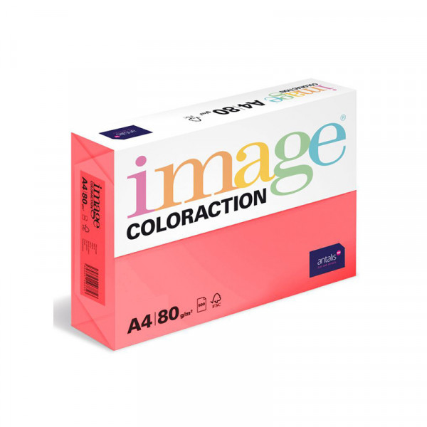 Papier kolorowy IMAGE Malibu - odblaskowy różowy, A4, 80g, 500 ark.