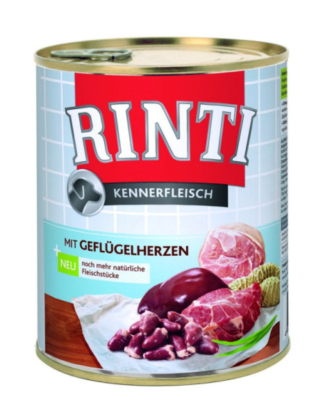 Finnern Rinti konzerva pro psy drůbeží srdce 800g