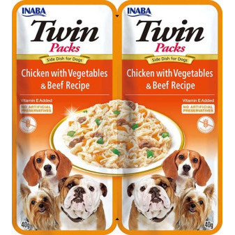 Kapsička Churu Dog Twin Packs - kuře, zelenina a hovězí ve vývaru 80g