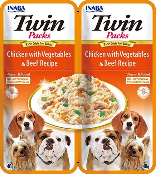 Kapsička Churu Dog Twin Packs - kura, zelenina a hovädzie vo vývare 80g