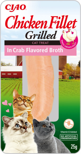 Inaba kurací filet pre mačky - krab 25g
