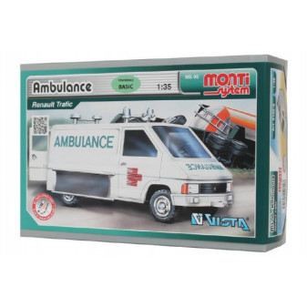 Stavebnice Monti System MS 06 Ambulance Renault Trafic 1:35 v krabici 22x15x6cm