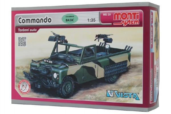 Stavebnica Monti System MS 29 Commando Land Rover 1:35 v krabici 22x15x6cm
