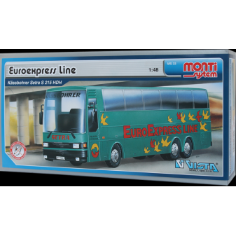 Stavebnice Monti System MS 33 Euroexpress Line Bus Setra 1:48 v krabici 31,5x16,5x7,5cm