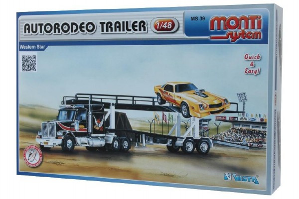 Zestaw Monti System MS 39 Autorodeo Trailer Western star 1:48 w pudełku 32x20x7.5cm