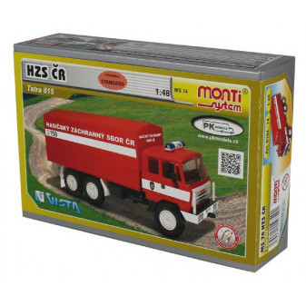 Stavebnice Monti System MS 74 Tatra 815 hasiči ČR 1:48 v krabici 22x15x6cm