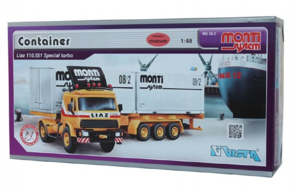 Stavebnica Monti System MS 08.2 Container Liaz 1:48 v krabici 31,5x16,5x7,5cm