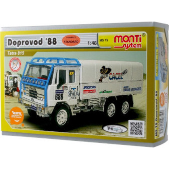 Stavebnice Monti System MS 75 Dakar doprovo 1988 Tatra 815 1:48 v krabici 22x15x6cm