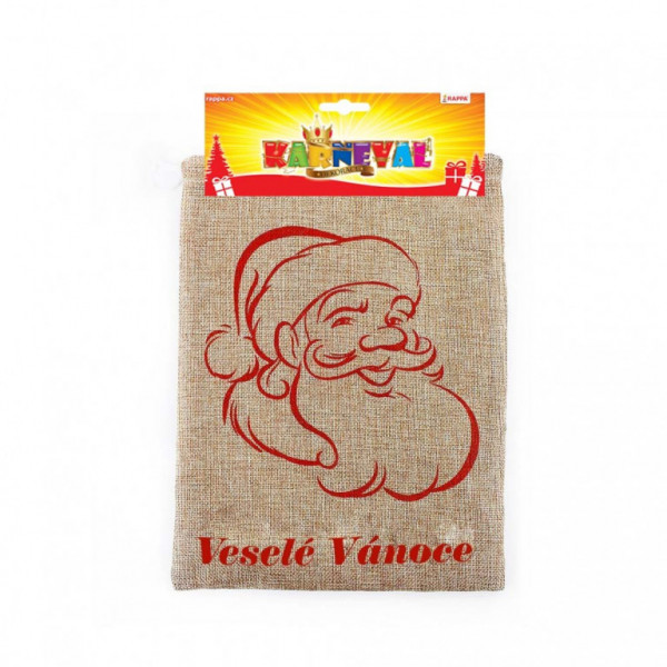 Pytlík vánoční 'Veselé Vánoce' juta 22 x 30 cm