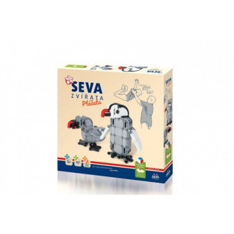 Zestaw budowlany SEVA ANIMALS Ptaki plastikowe 347 sztuk w pudełku 35x33x5cm