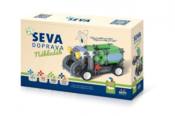 Zestaw konstrukcyjny SEVA DOPRAVA Plastikowa ciężarówka 96 części w pudełku 22x15x6cm