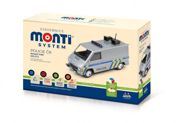 Zestaw Monti System MS 27.5 Czeska Policja Renault Trafic 1:35 w pudełku 22x15x6cm