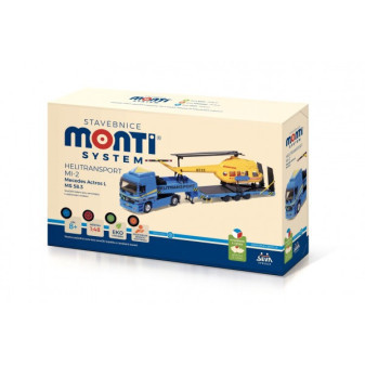 Zestaw Monti System MS 58.3 Helitransport MI-2 Mercedes Actros L 1:48 w kartonie 31.5x21x8cm