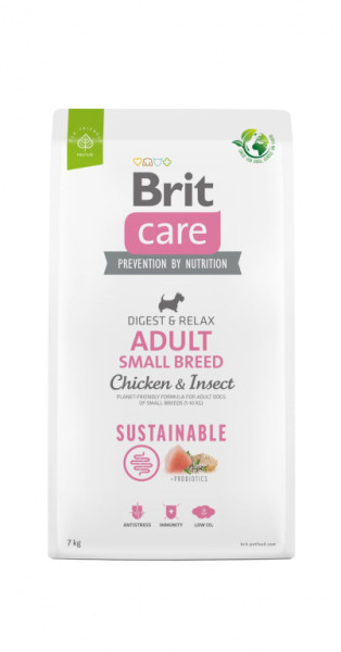Brit Care Dog Sustainable Adult Small Breed - kurczak i owady, 7kg
