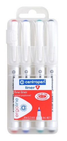Marker Centropen 4611 F zestaw 4 szt., szerokość 0,3 mm