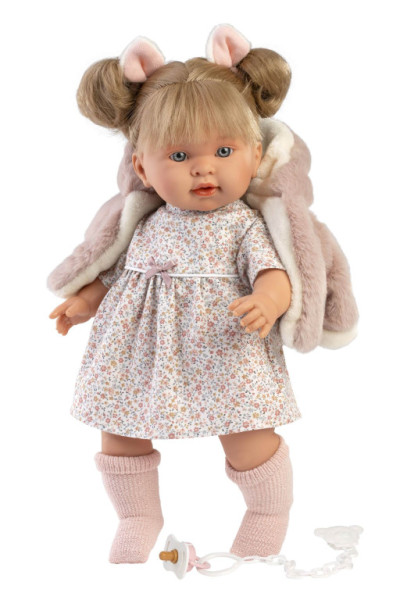 Llorens 42282 ALEXANDRA realistická panenka se zvuky a měkkým látkovým tělem 42 cm