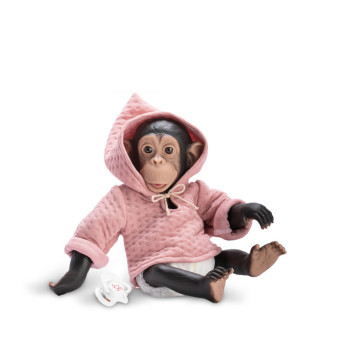 Realistyczna lalka Asivil z Hiszpanii szympans Lola różowa 35 cm