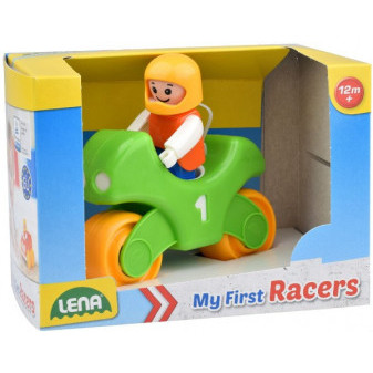 My First Racers motorka + figurka plast 10cm v krabici 15x11x11cm 12m+