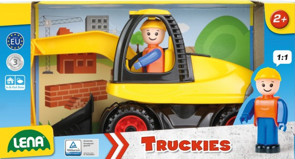 Auto Truckies bagr plast 25cm s figurkou v krabici 24m+