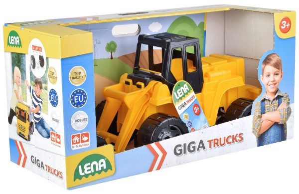 Nakladač žlutočerný Giga Trucks plast 62cm v krabici 70x35x29cm