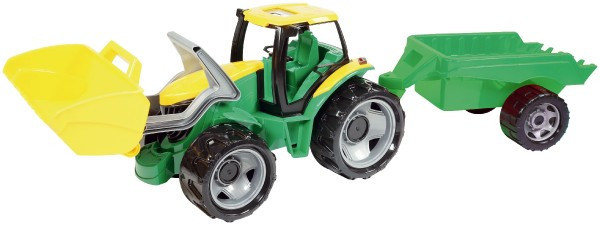 Traktor se lžící 60cm a přívěsem 45cm plast v krabici