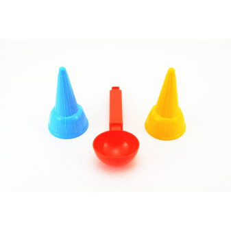 Zmrzlinová sada - 2x kornout + naběračka plast v síťce 8x18cm
