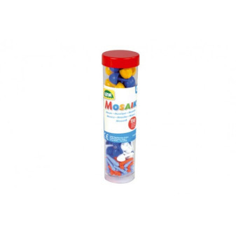 Kolíčky+kloboučky plast k mozaikám modré+mix 4,5x16cm