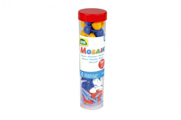 Kolíčky+kloboučky plast k mozaikám modré+mix 4,5x16cm