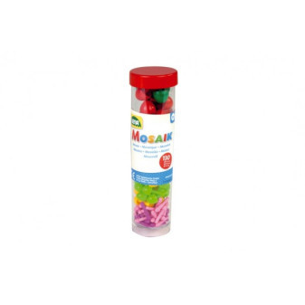 Kolíčky+kloboučky plast k mozaikám zelené+mix 4,5x16cm