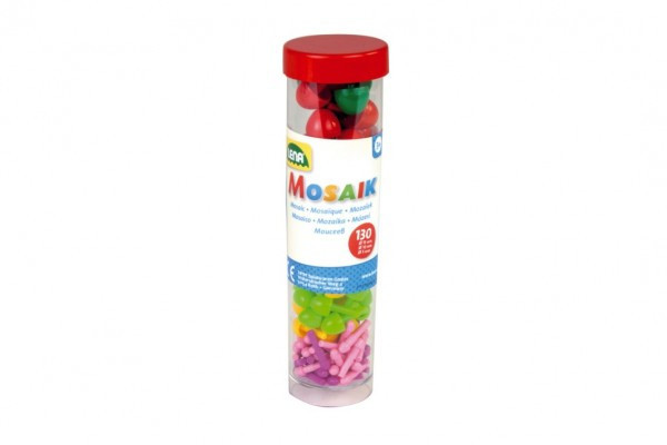 Kolíčky+kloboučky plast k mozaikám zelené+mix 4,5x16cm