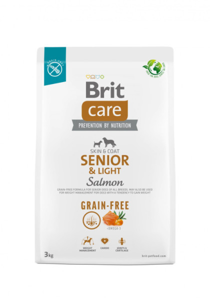 Brit Care Dog Grain-free Senior and Light - salmon and potato, 3kg