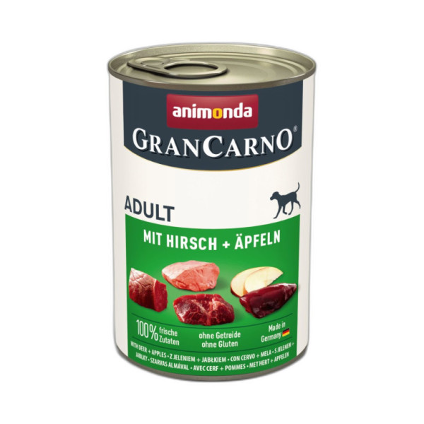 Animonda GranCarno Adult konzerva pre psov s jelením mäsom a jablkami 400g