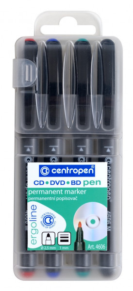Marker Centropen 4606 na CD/DVD zestaw 4 szt., szerokość 1 mm