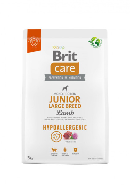 Brit Care Dog Hypoallergenic Junior Large Breed - lamb and rice, 3kg