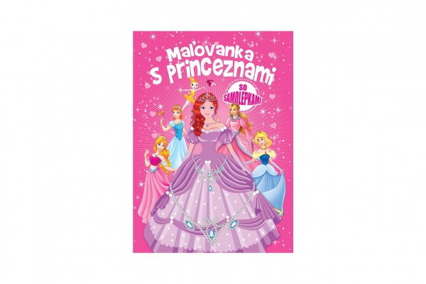 Maľovanka s princeznami so samolepkami SK verzia 21x29cm