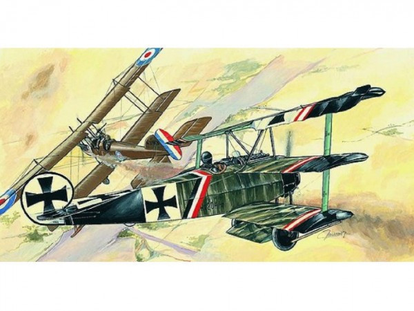 Fokker Dr.1 model 13x16,1 cm w pudełku 31x13,5x3,5 cm