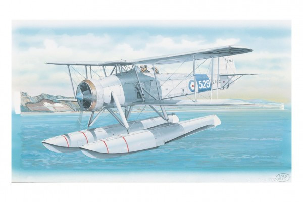 Fairey Swordfish Mk.2 model 26,4x29cm w pudełku 34x19x5,5cm