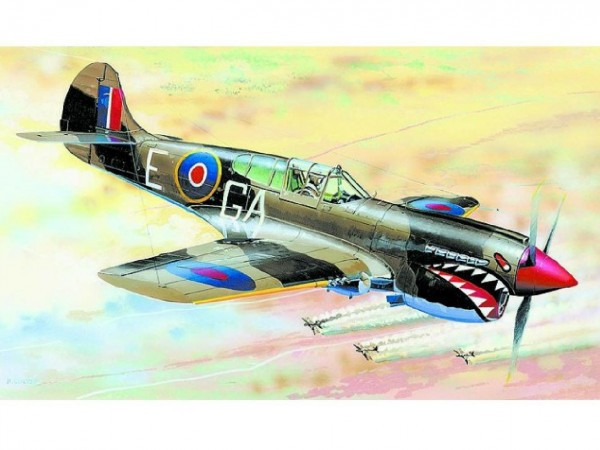 Model Curtiss P-40 K Kittyhawk MK.3 13,2 x15, 7cm v krabici 25x14, 5x4, 5cm