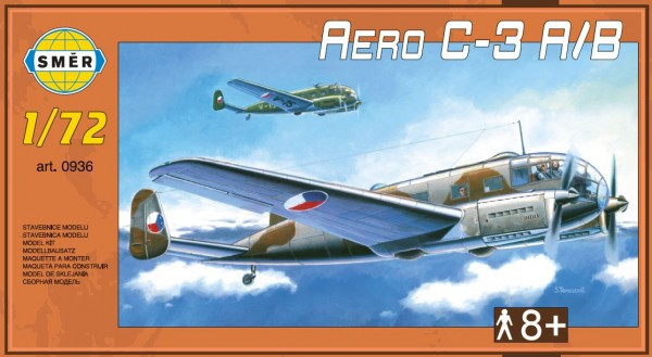 Model Aero C-3 A/B 1:72 29,5x16,6cm w pudełku 34x19x5,5cm