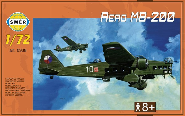 Model Aero MB-200 1:72 22,3x31,2cm w pudełku 35x22x5cm