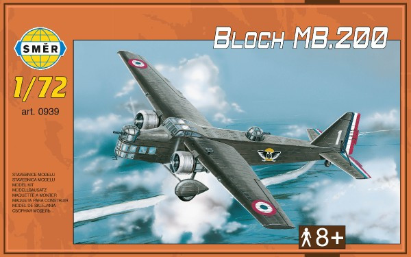 Model Bloch MB.200 31,2x22,3cm v krabici 35x22x5cm