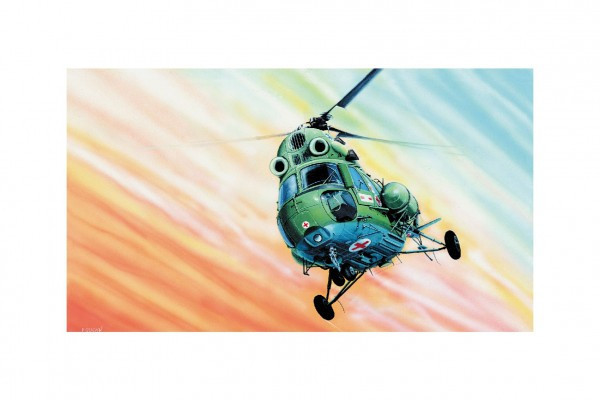 Model Kliklak Vrtuľník Mil Mi-2 27,6x30cm v krabici 34x19,5x5,5cm