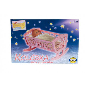 Kolébka pro panenky bez soupravy plast 47x35x30cm v krabici 48x32x8cm