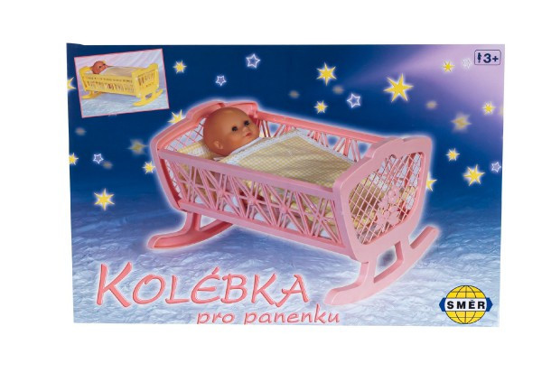 Kolébka pro panenky bez soupravy plast 47x35x30cm v krabici 48x32x8cm