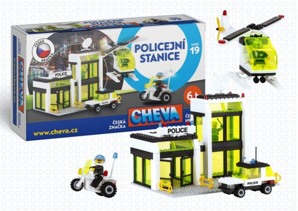 Stavebnice Cheva 19 Policejní stanice plast 45x30x5cm