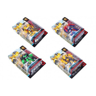 Transformer auto/robot/dinosaurus/drak plast 11cm 3 barvy na kartě